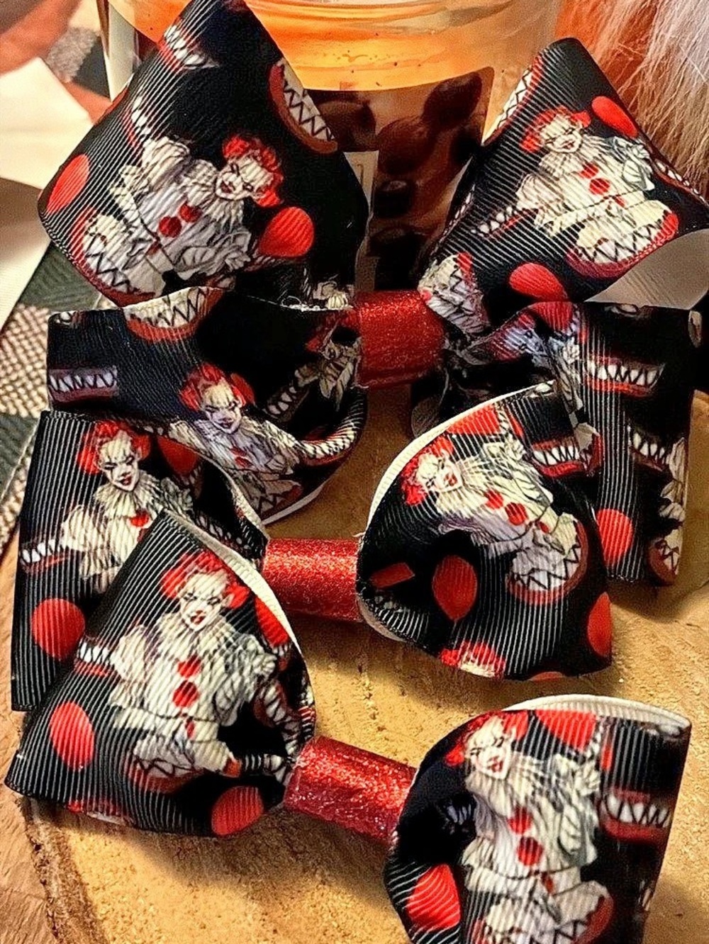 Hair Bows Black & Red